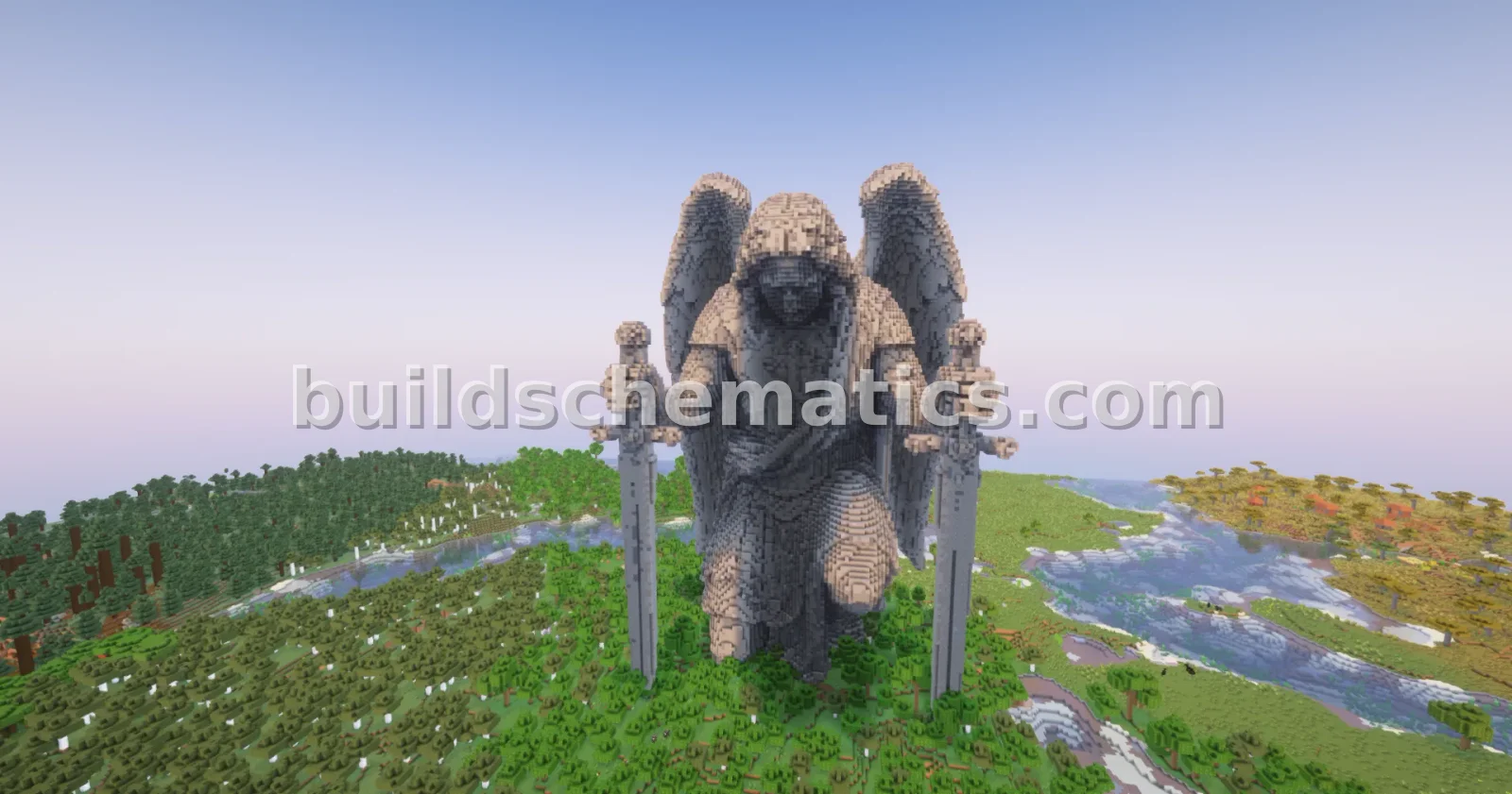 Friendly Angel Statue Minecraft Build — view 3
