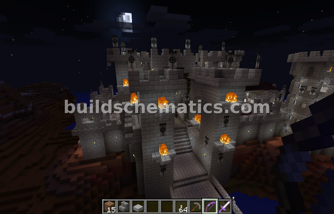 Medieval Castle Gate with Twin Towers — view 2