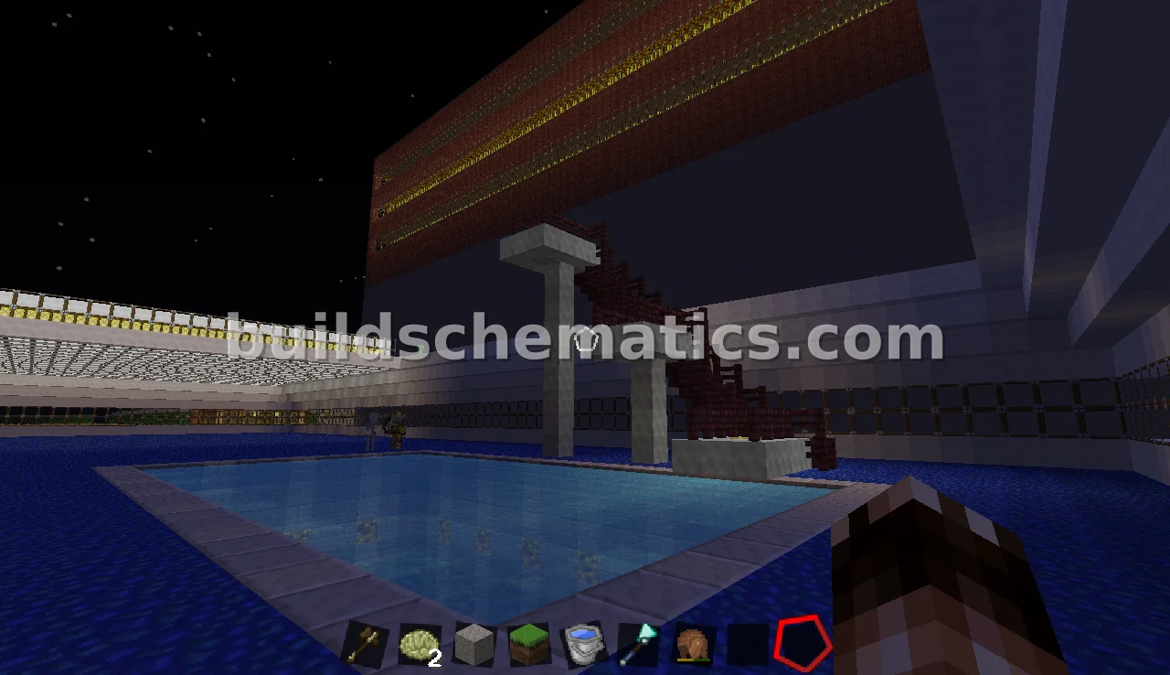 Server Swimming Pool with Diving Tower — view 3