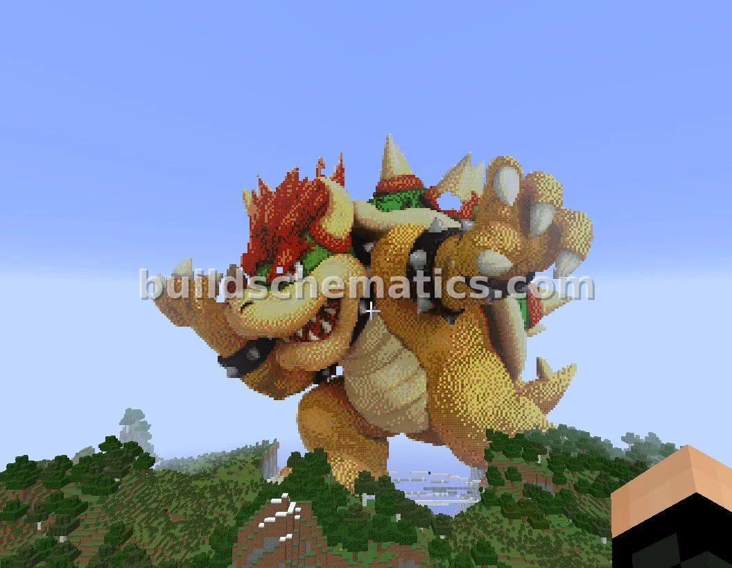 Bowser Pixel Art Statue