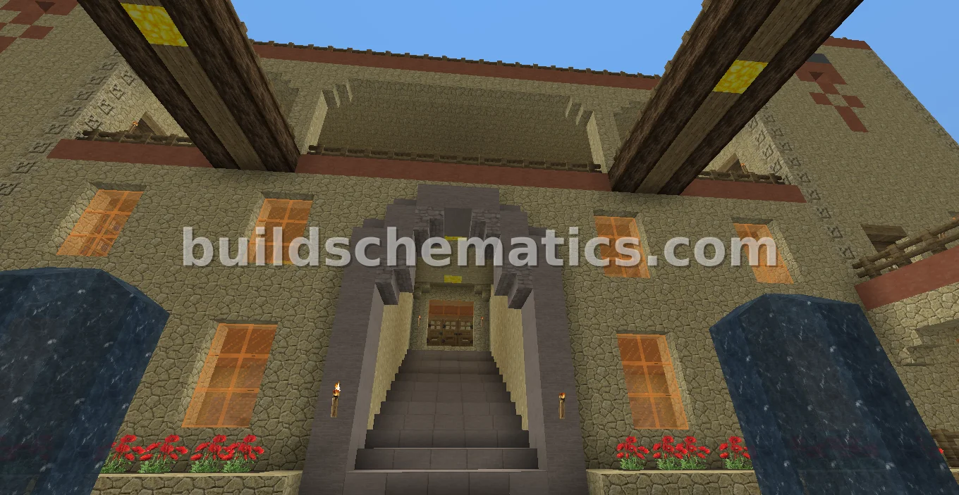 Sandstone Desert Castle with Interior — view 3