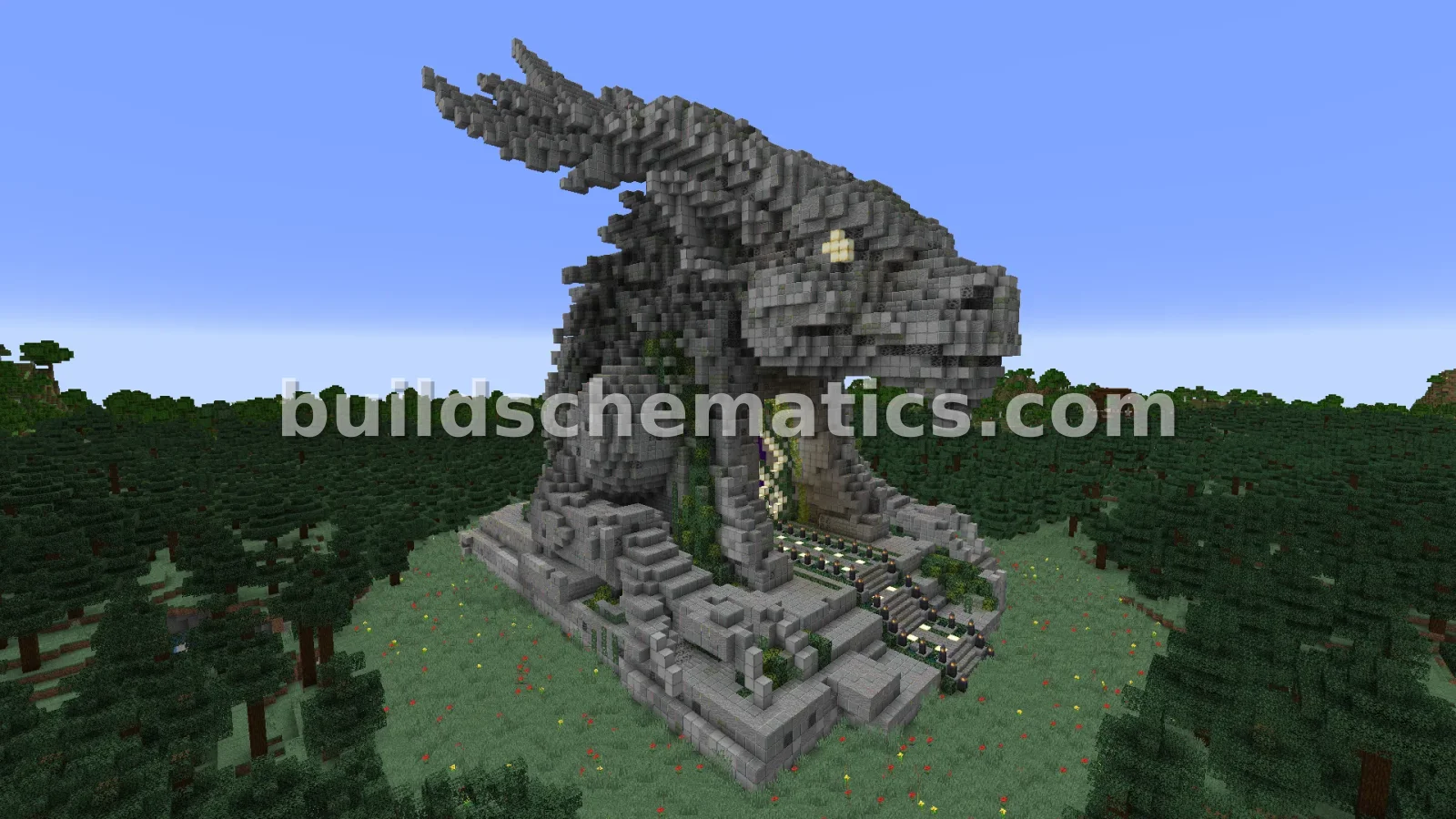 Ancient Dragon Nether Portal Statue Build — view 5
