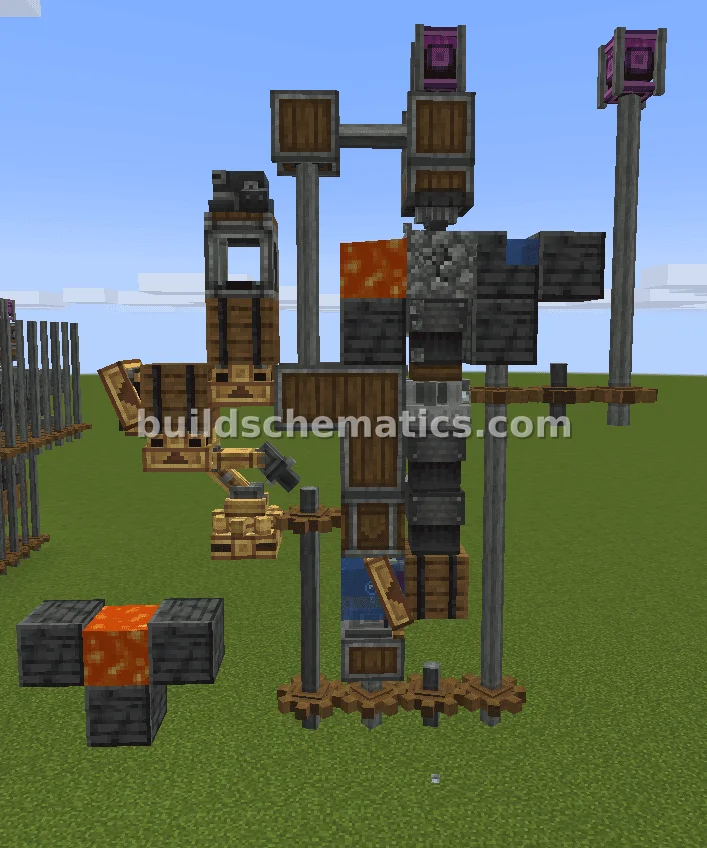 Compact 1-Wide Iron Farm with Dual Inputs