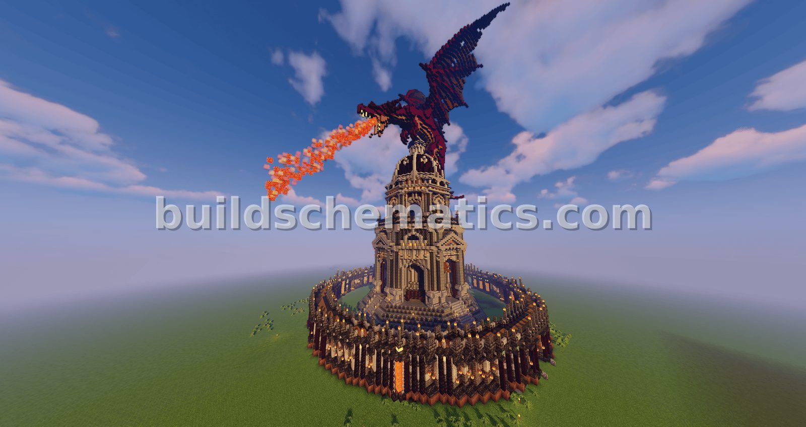 Fantasy Dragon Tower Build with Storage and Trading Hall