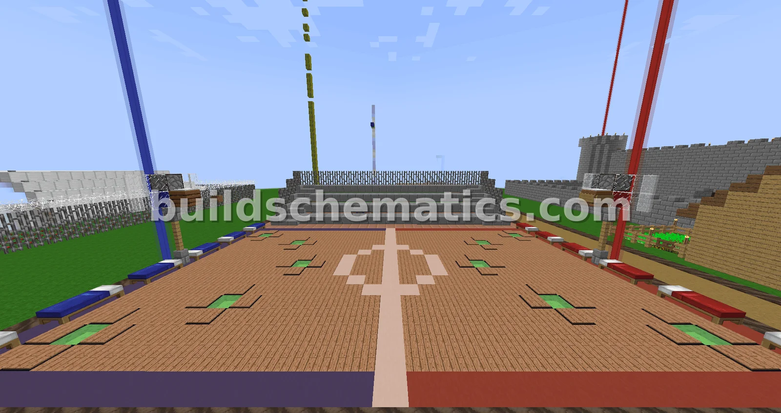 Slime Block Basketball Court With Scoreboard
