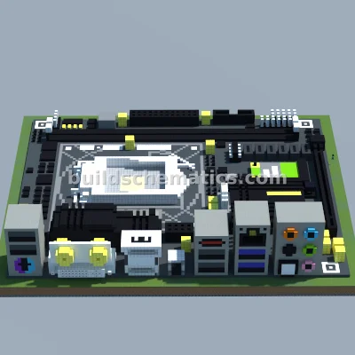 ASRock Z87E-ITX Motherboard Pixel Art — view 3