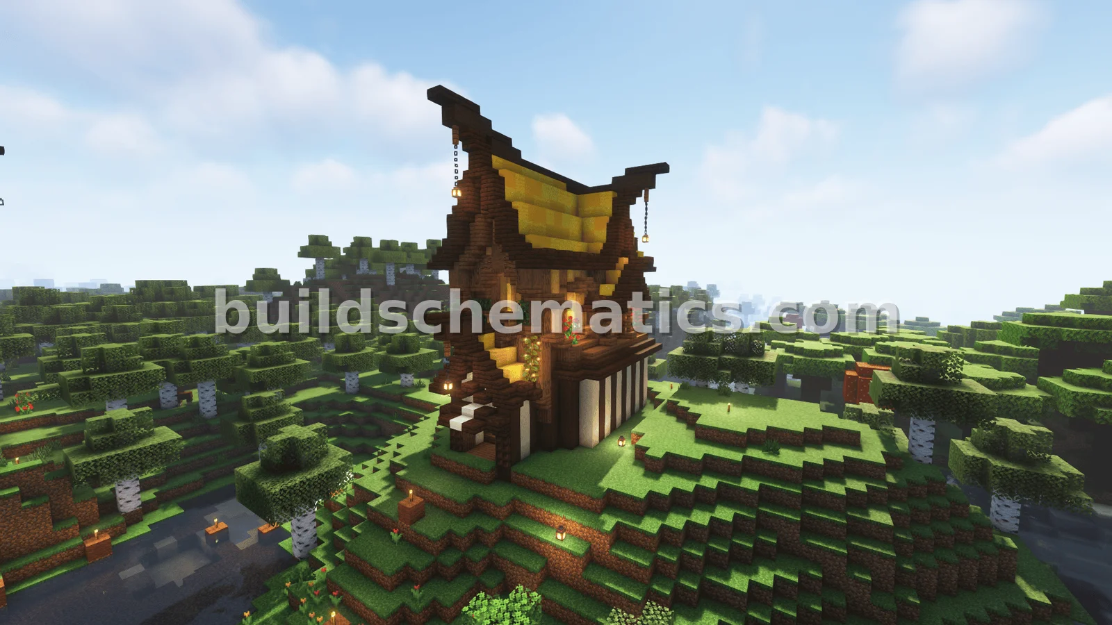 Yellow Fantasy House With Flower Farm — view 2