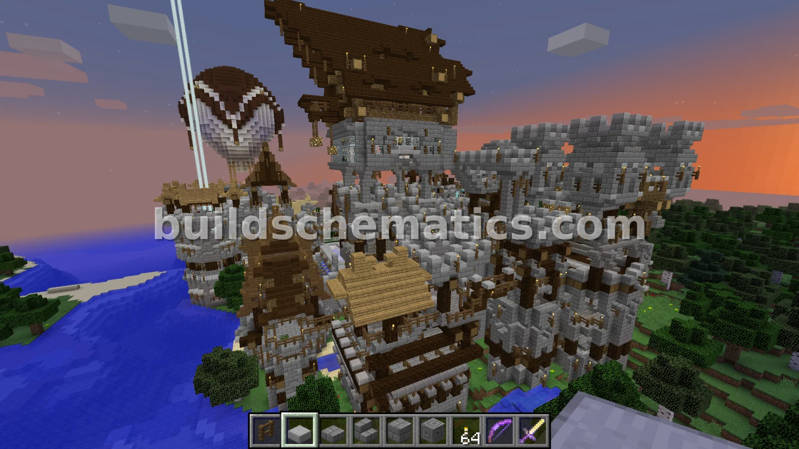 Medieval Castle with Village and Defenses — view 2