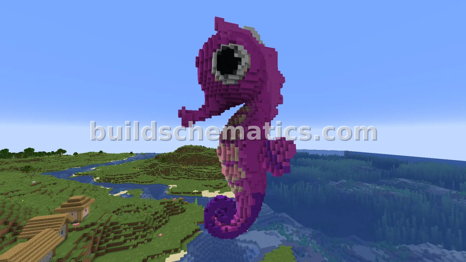 Seahorse Statue Minecraft Build
