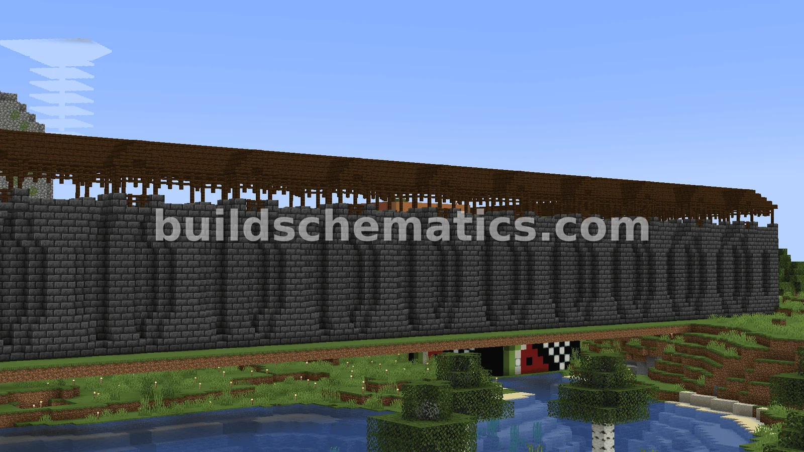 Medieval Deepslate And Dark Oak Wood Wall — view 2