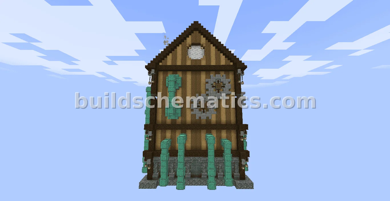 Steampunk Cobblestone House Block Farm — view 3