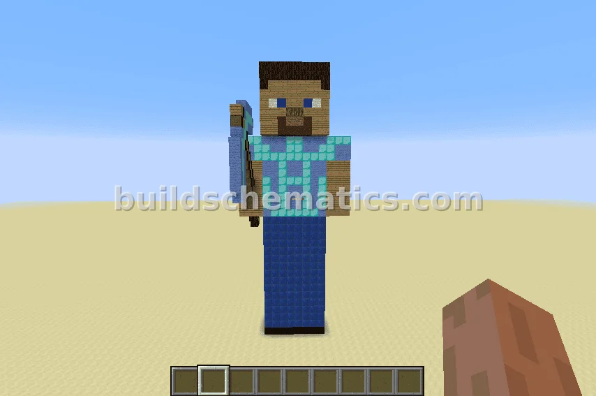 Steve Pixel Art with Pickaxe