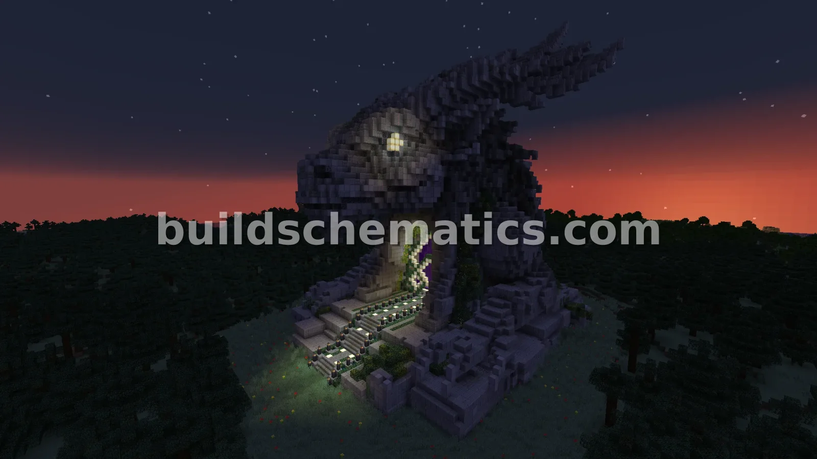 Ancient Dragon Nether Portal Statue Build — view 4