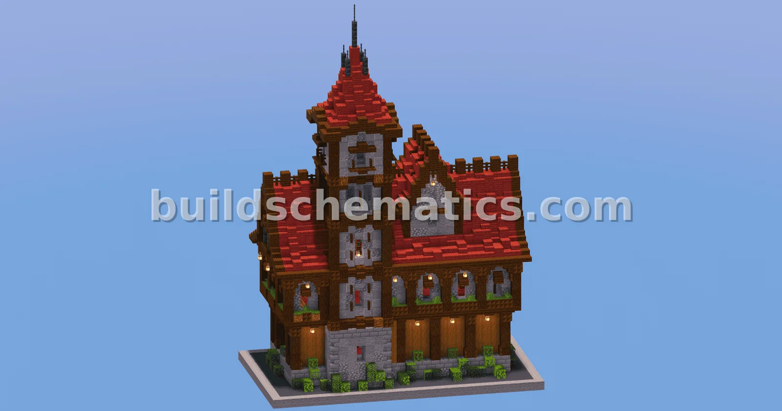 Medieval Town Hall Red Structure
