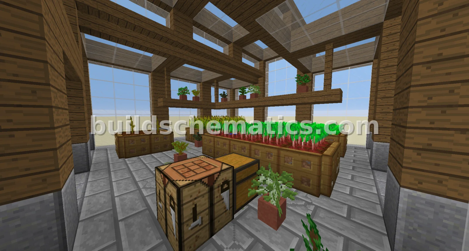 Greenhouse with Vegetation