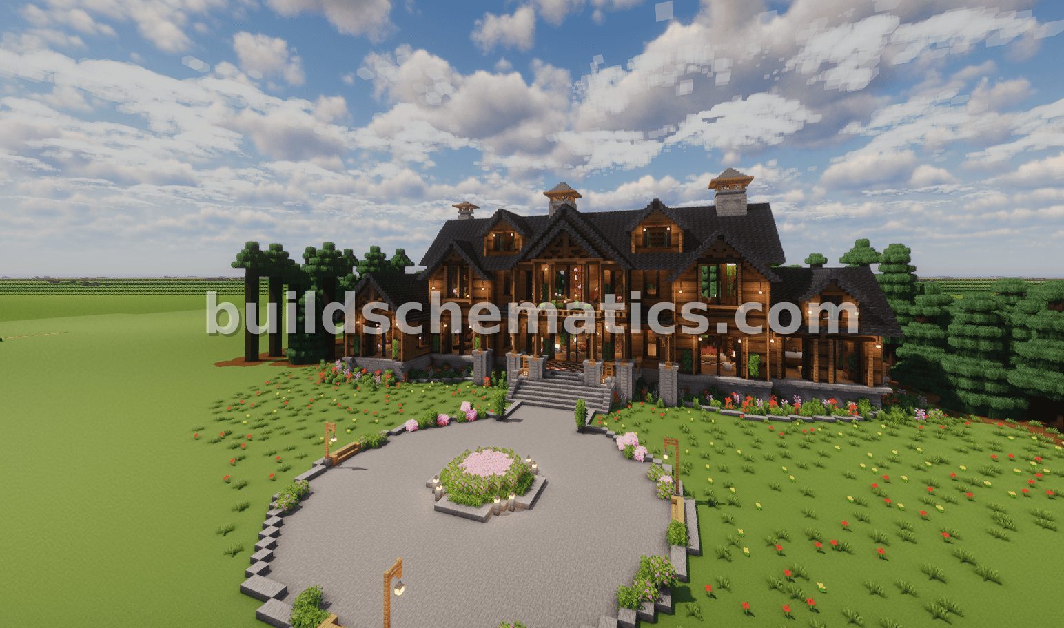 Modern Forest Mansion Survival Mega Base