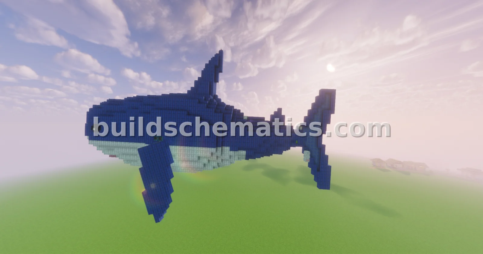 Giant Flying Blahaj Sculpture