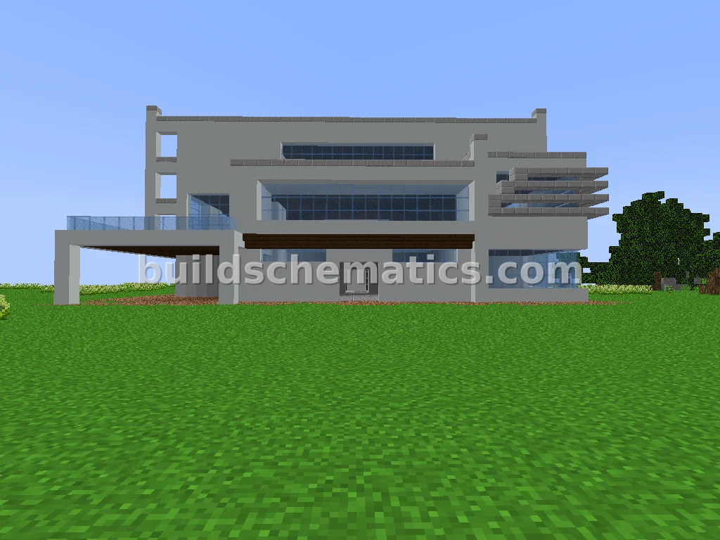 White Concrete Modern Mansion — view 4