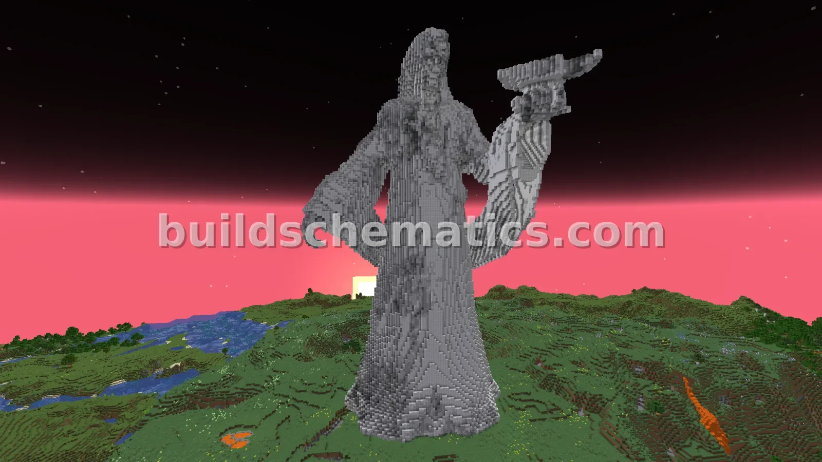 Zenithar Statue Minecraft Megabuild — view 2