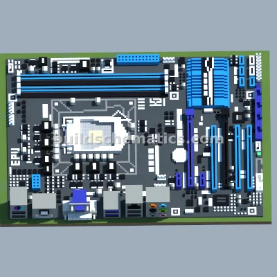ASUS P8Z68-V LX Motherboard Pixel Art — view 3