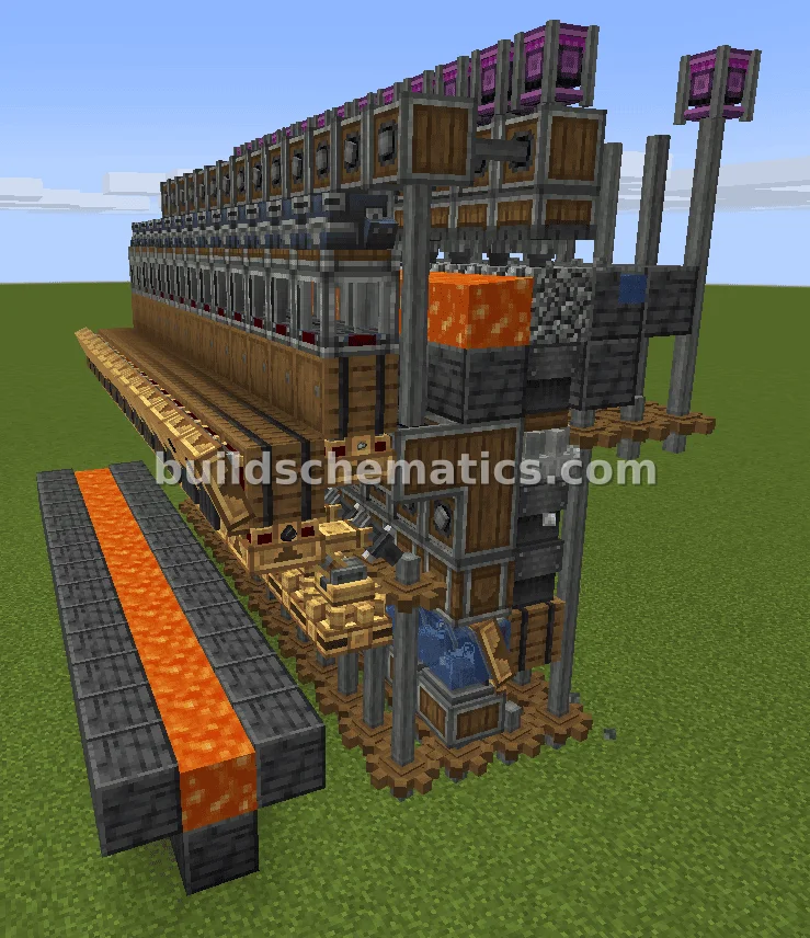 Compact 1-Wide Iron Farm with Dual Inputs — view 3