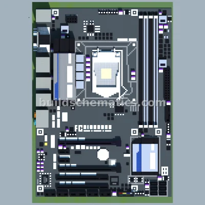 Gigabyte Intel H87-D3H Motherboard Pixel Art — view 2