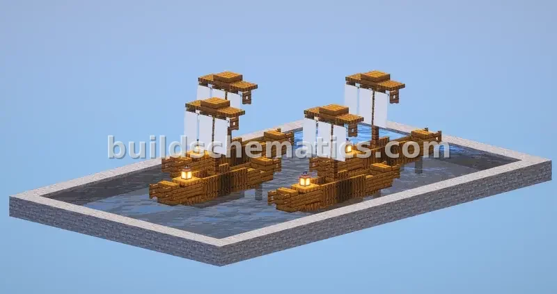 Small Spruce Boats Decoration