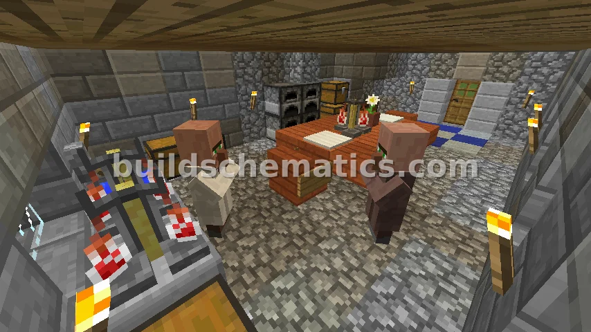 Medieval Blacksmith House With Villagers — view 3
