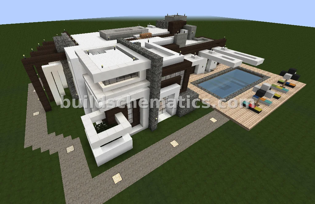 Modern White Clay House with Pool — view 2