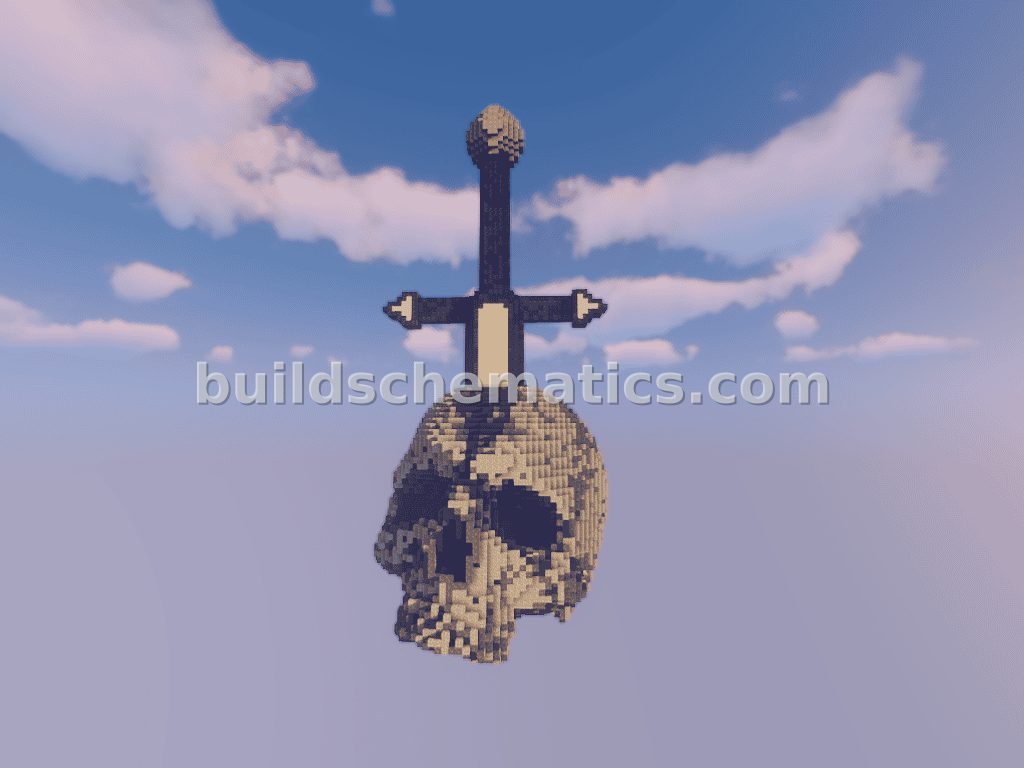 Sword Through Skeleton Skull