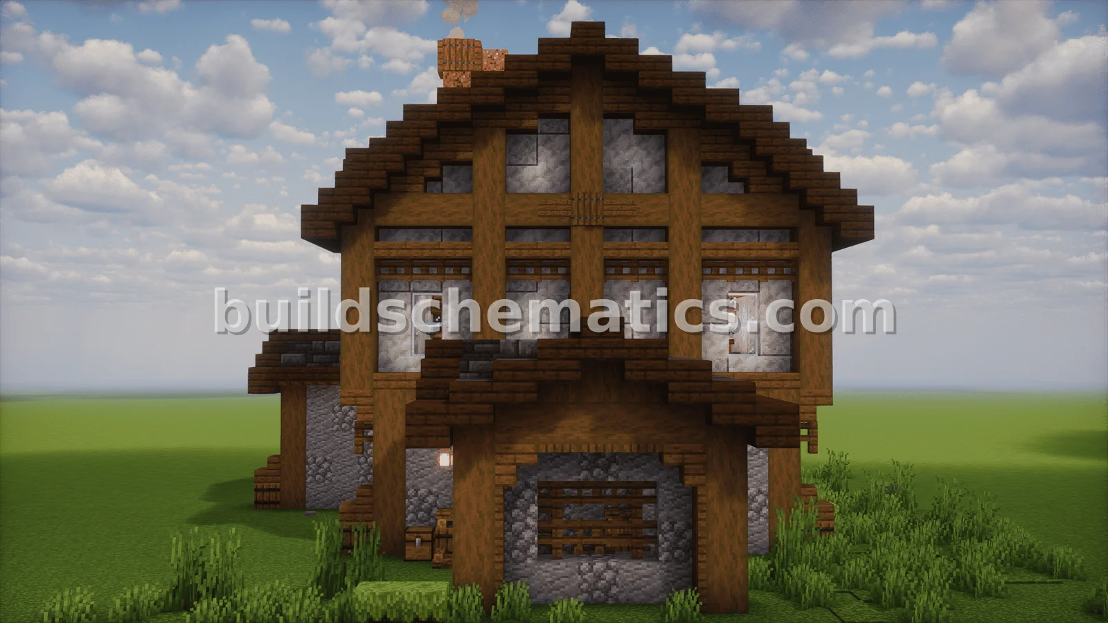 Cozy Medieval Village House Schematic for Minecraft — view 4