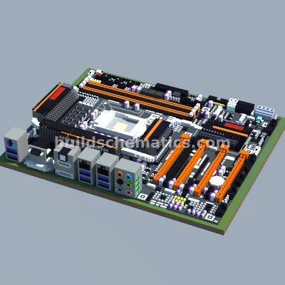 Gigabyte Z77X-UP7 Motherboard Pixel Art