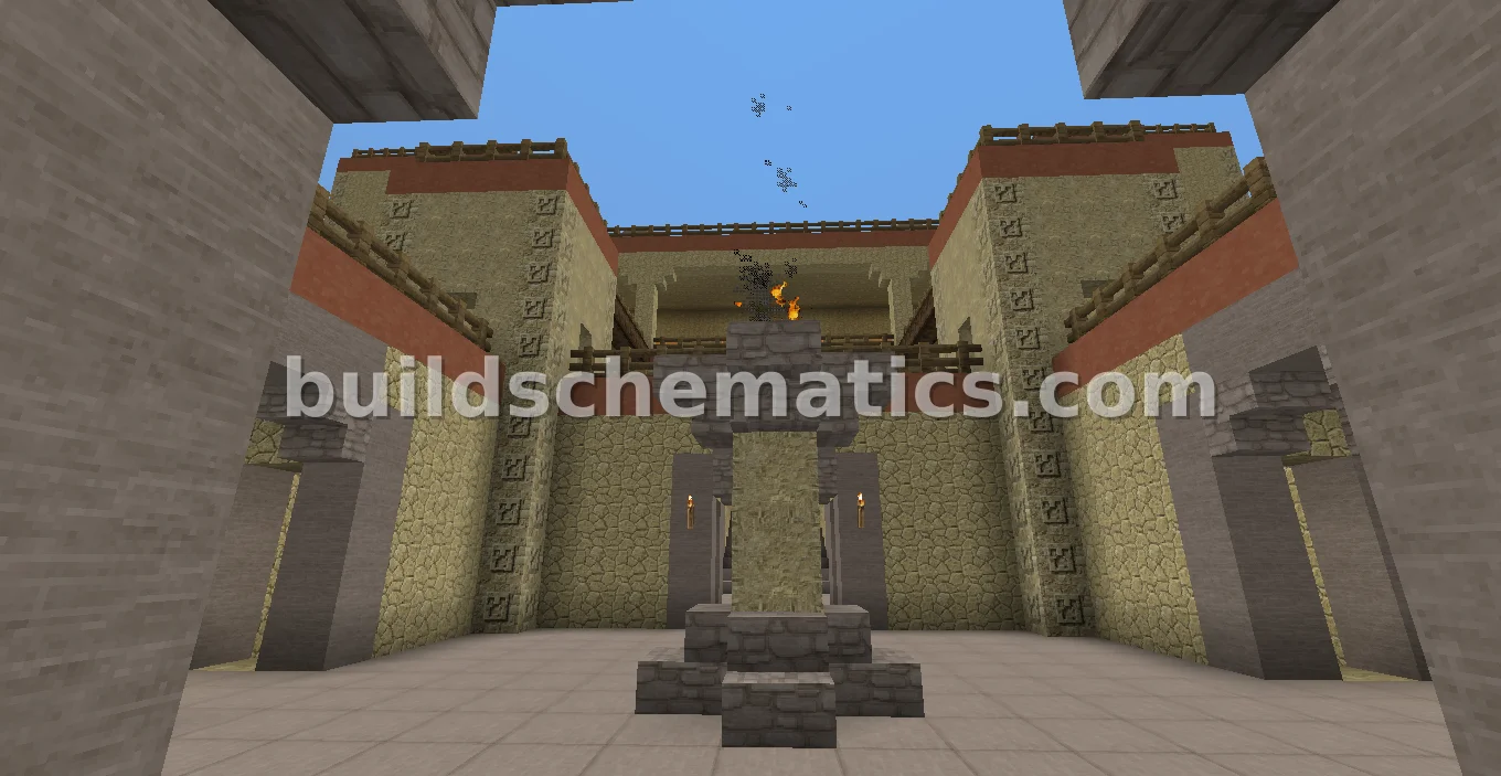 Sandstone Desert Castle with Interior — view 2
