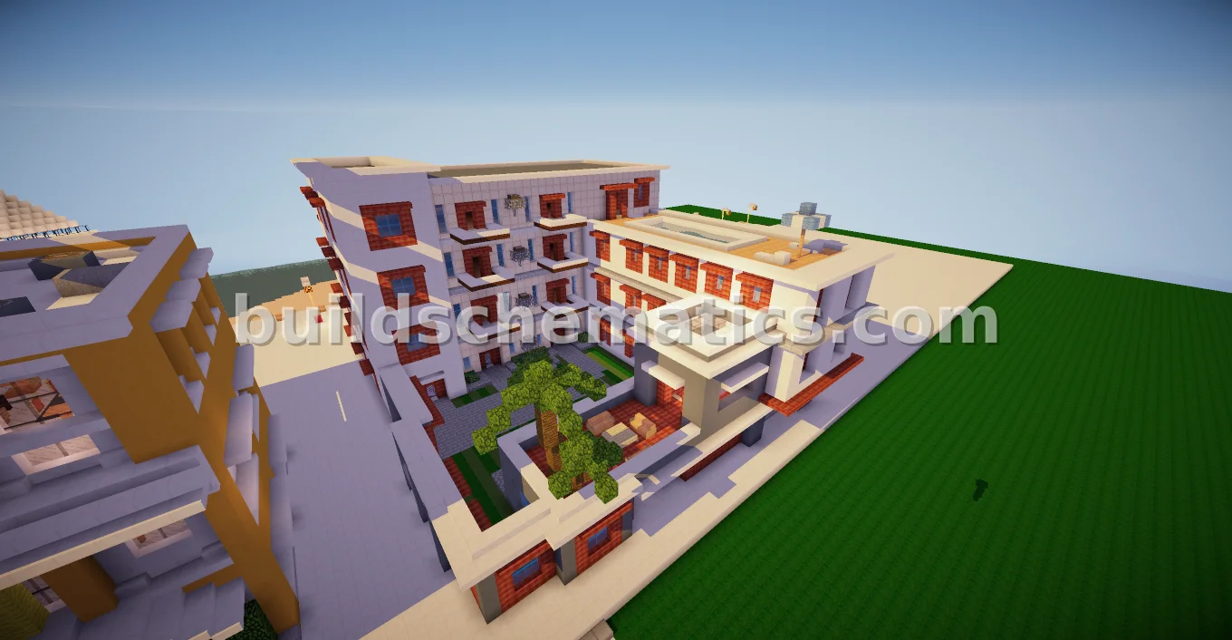 Medium Apartment Building With Rooftop Pool