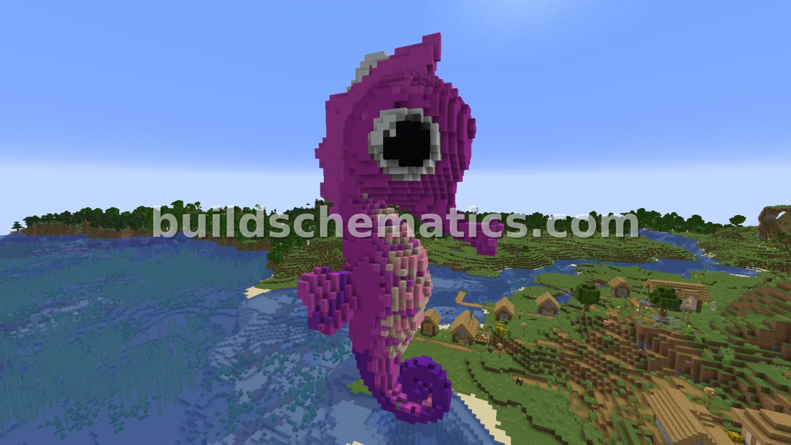 Seahorse Statue Minecraft Build — view 3