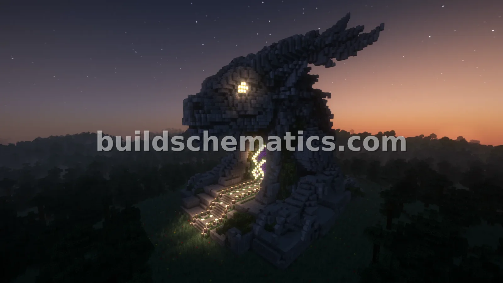 Ancient Dragon Nether Portal Statue Build — view 3