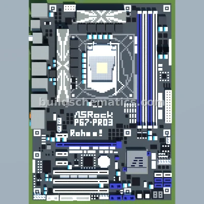 ASRock P67 Pro3 Motherboard Pixel Art — view 2