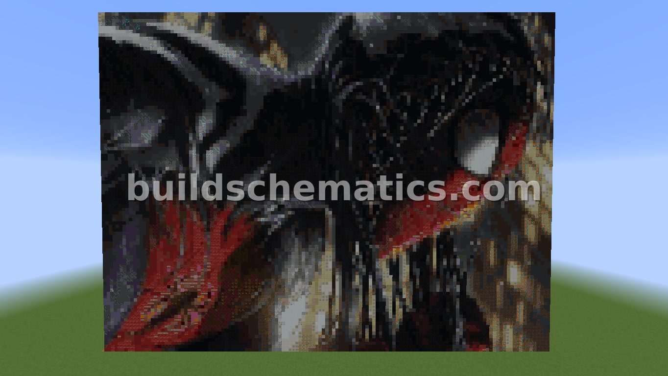 Venom Consuming Spiderman Pixel Art