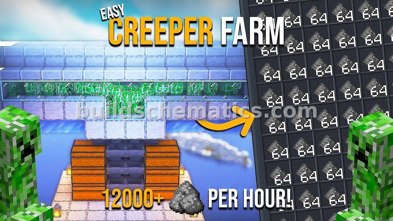 High-Efficiency Creeper Farm for Java and Bedrock Edition