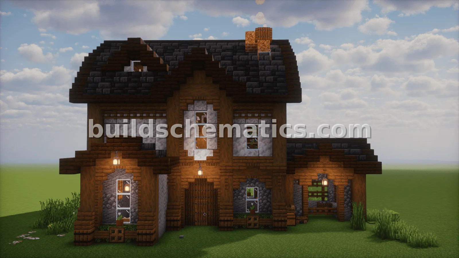 Cozy Medieval Village House Schematic for Minecraft