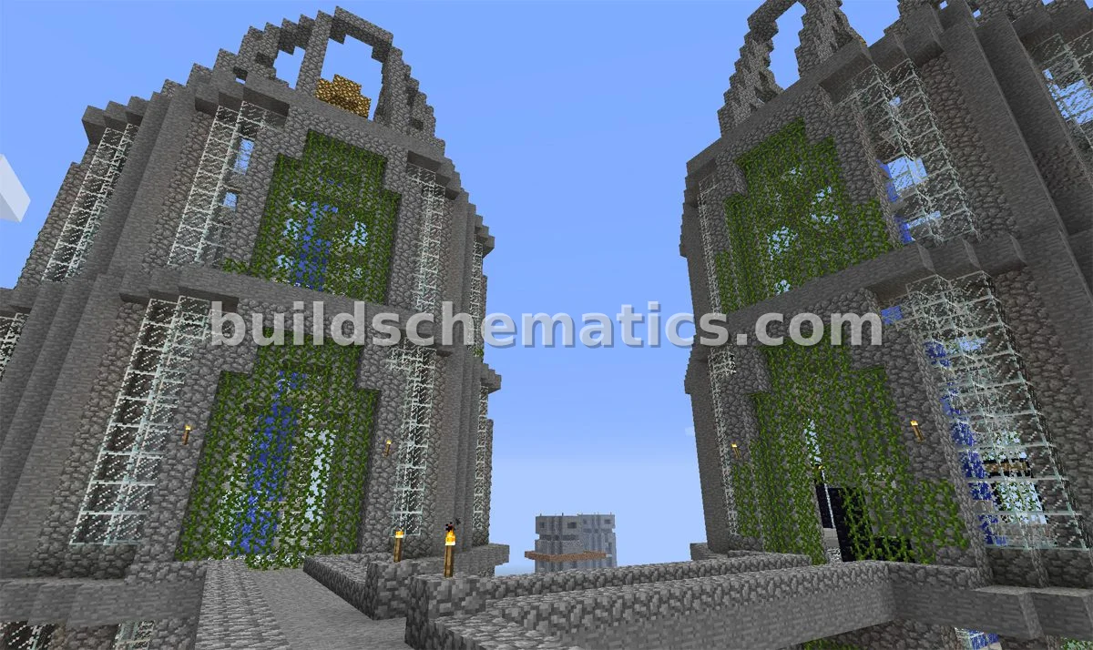 Cobblestone and Glass Portal Towers — view 3