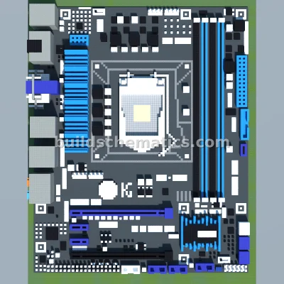 ASUS P8H77M-PRO Motherboard Pixel Art — view 2