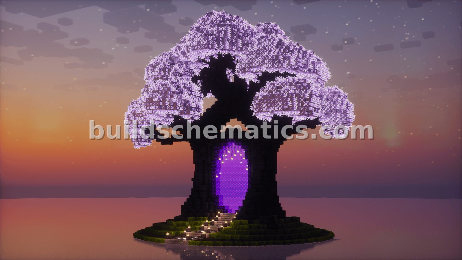 Custom Amethyst Tree Nether Portal Design