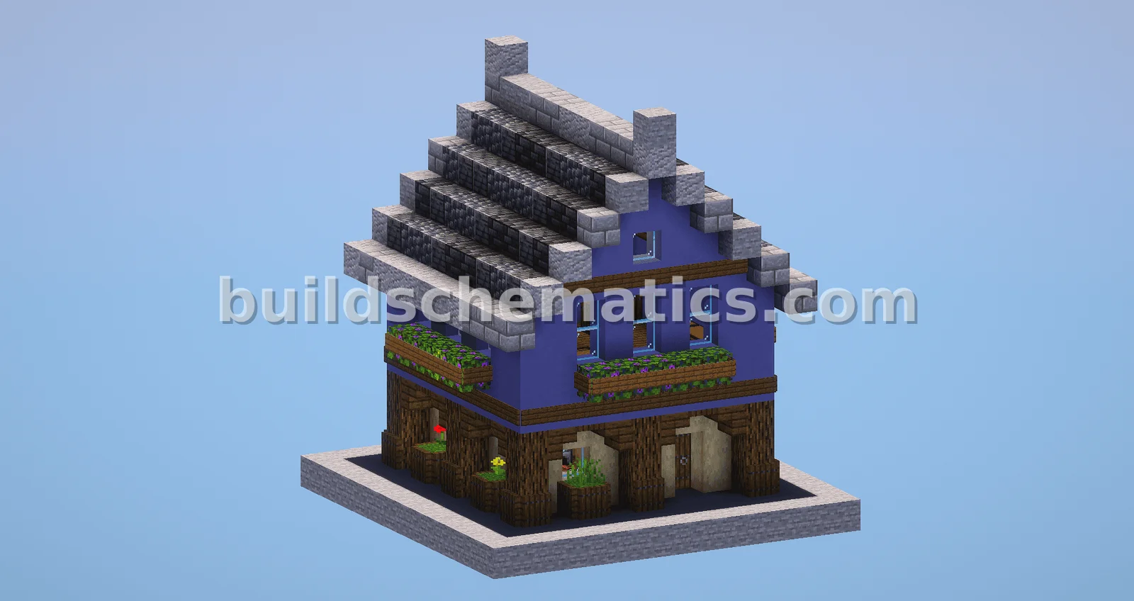 Blue House Minecraft Build