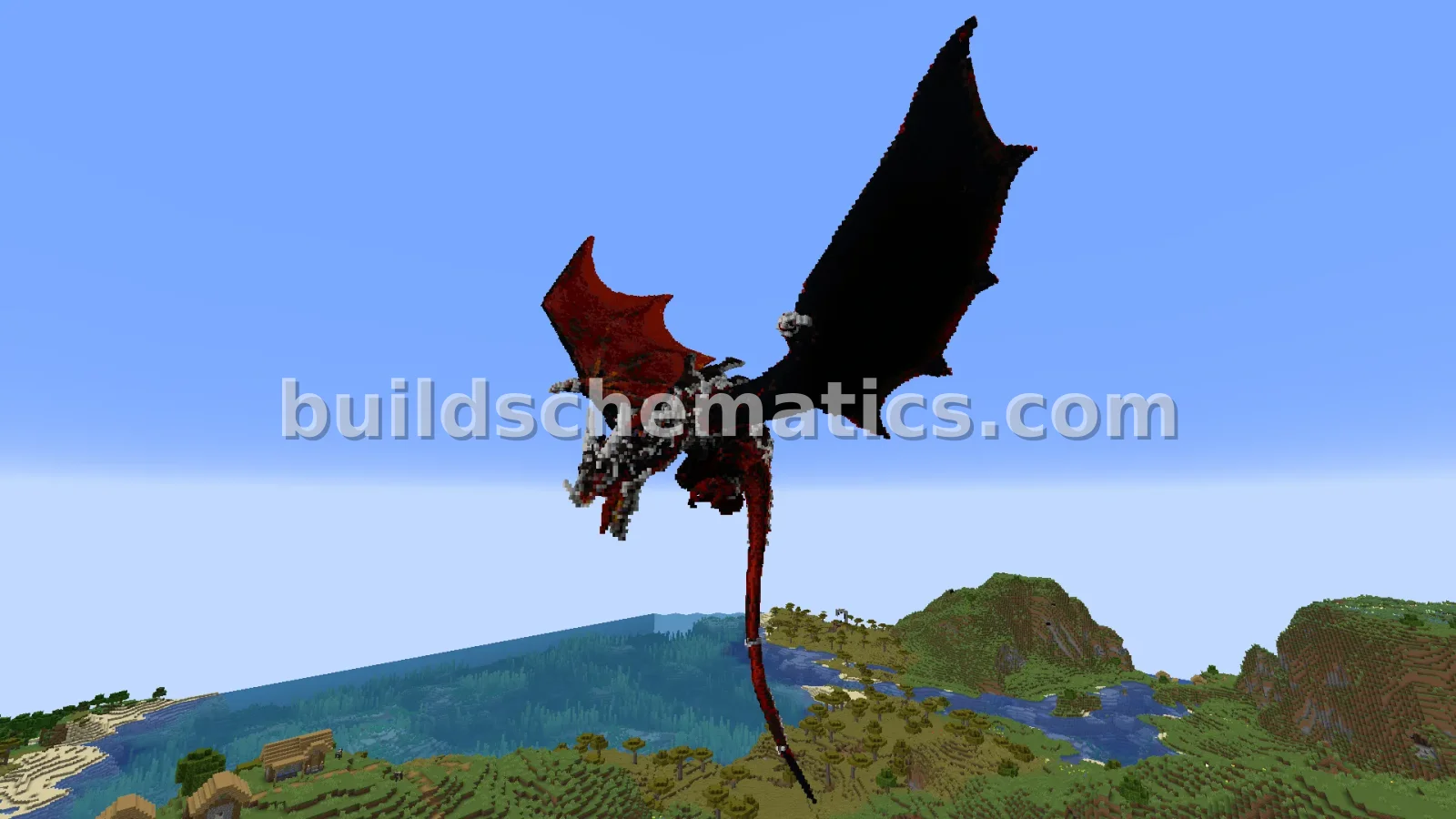 Red Wyvern Statue Large Fantasy Sculpture