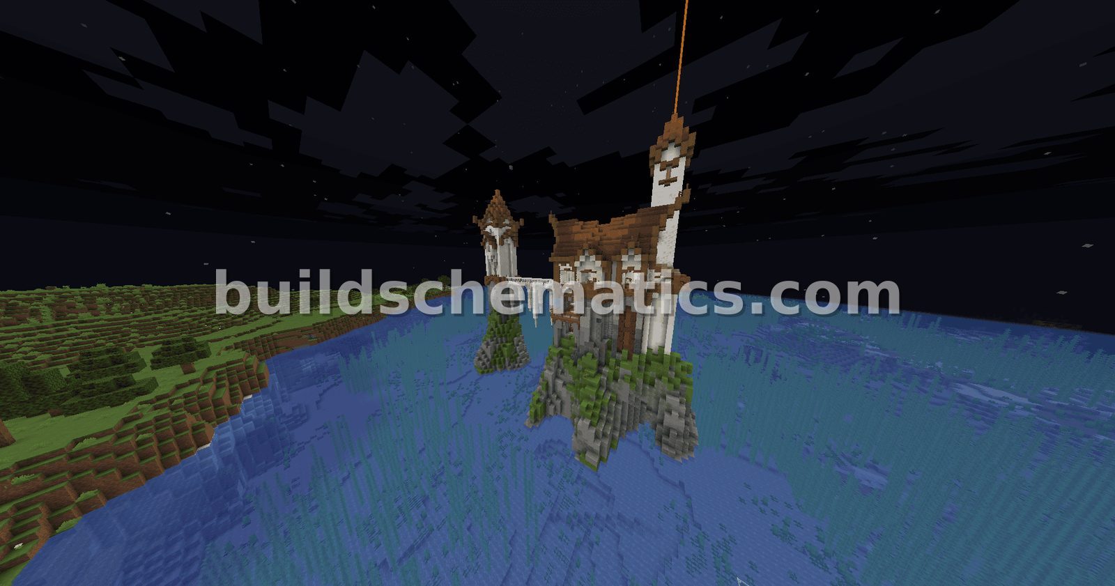 Island Mountain House and Cave Entrance
