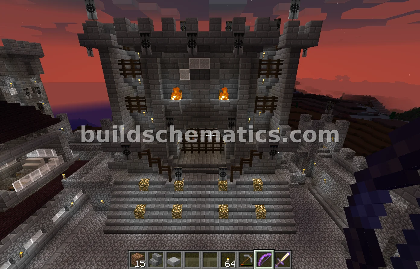 Medieval Castle Gate with Twin Towers — view 4