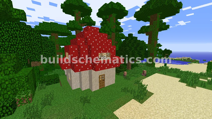 Fantasy Mushroom House with Custom Items — view 2