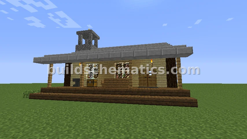 Wooden Forest House with Stone Roof