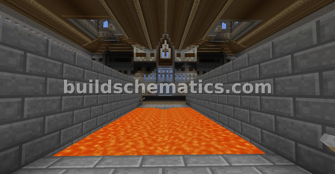 Medieval Castle with Lava Drawbridge — view 3